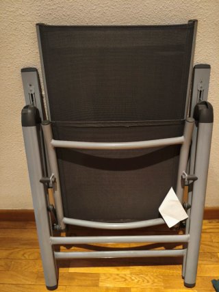 Silla exterior plegable reclinable gris
