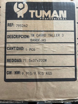 Carro Taller 3 Bandejas herramientas
