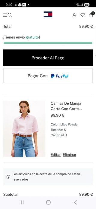 Camisa Tommy Hilfiger cuadros rosa Talla S