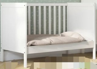 Cuna blanca de madera