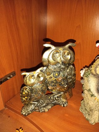Set di figure decorative di gufi vintage