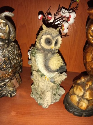 Set di figure decorative di gufi vintage