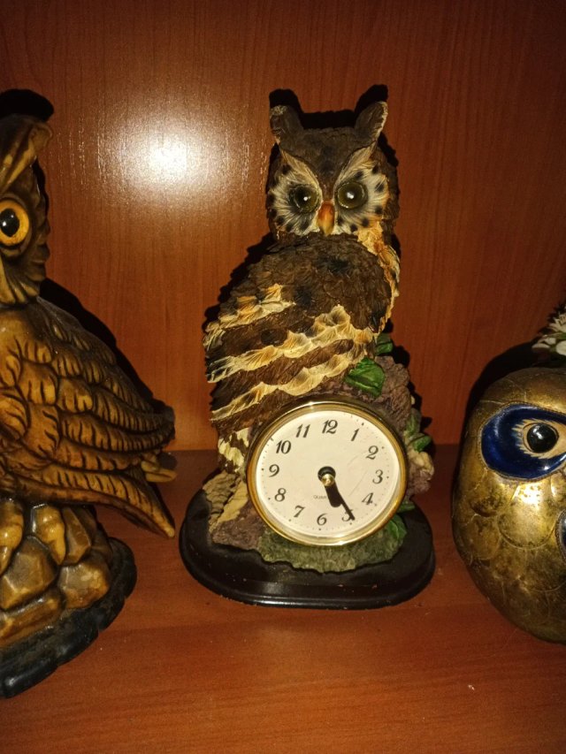 Set di figure decorative di gufi vintage