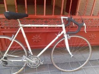Bicicleta Carreras Peugeot Vintage Blanca