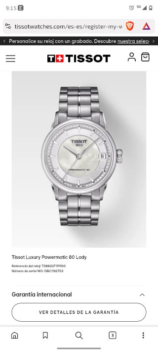 Tissot Luxury Powermatic 80 Lady