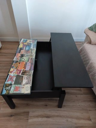 Mesa Centro Elevable de IKEA, con cristal a medida