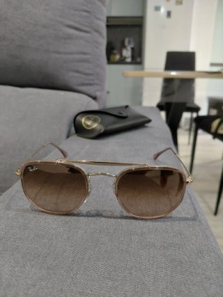 Gafas de sol Ray-Ban originales marrones y doradas