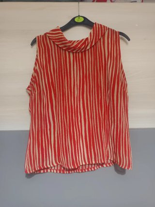Blusa sin mangas rayas rojas y amarillas Talla M