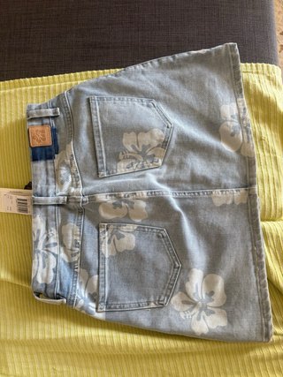 Falda vaquera floral XS