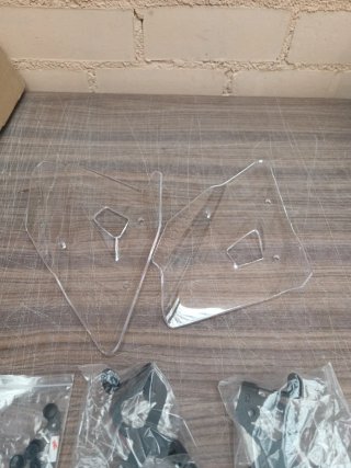 Deflectores viento moto transparentes + soportes