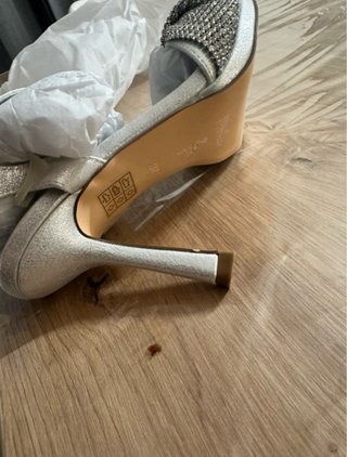 Sandali donna argento con strass tacco 10 cm