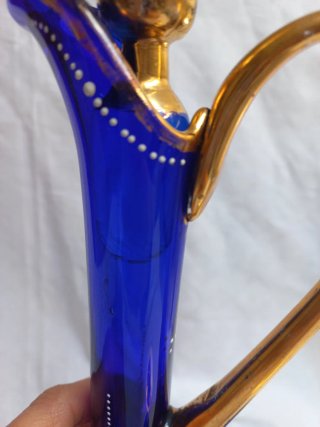 Set Liquore Murano Anni '60 Blu Oro