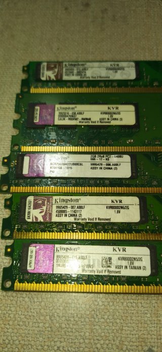 Lote 5x Módulos Memoria RAM DDR2 2GB Kingston