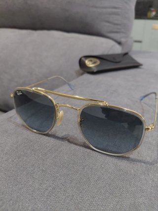 Gafas de sol Ray-Ban originales doradas y azules