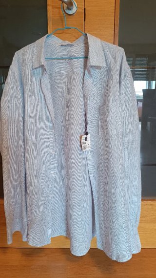 Camisa Adolfo Domínguez Rayas Azul Talla XL
