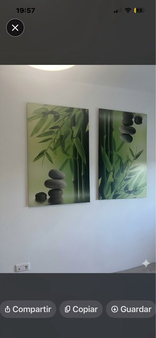 Cuadros decorativos bambú y piedras