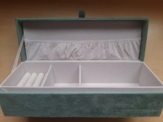 Joyero - caja organizadora terciopelo azul verdoso