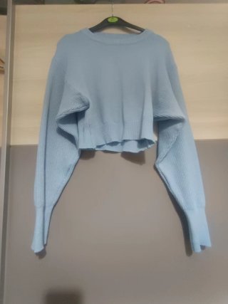 Jersey azul cropped talla S