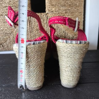 Sandalias cuña esparto rojas