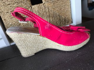 Sandalias cuña esparto rojas