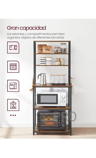 Estantería de Cocina, Estantería de Panadería, 6 Estantes