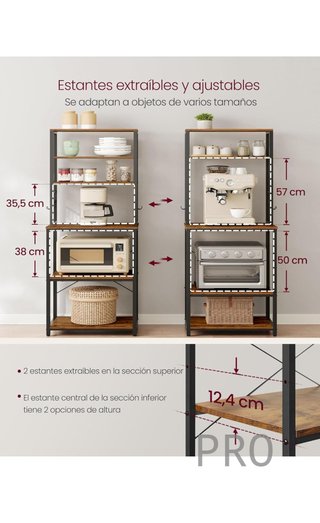 Estantería de Cocina, Estantería de Panadería, 6 Estantes