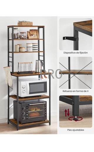 Estantería de Cocina, Estantería de Panadería, 6 Estantes