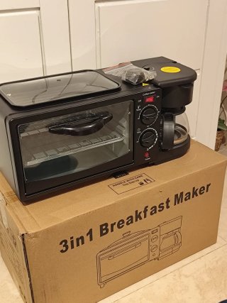 Horno on grill + cafetera 3x1 en negro (NUEVO)