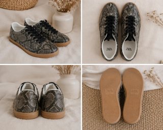 Zapatillas Zara efecto piel serpiente Talla 38