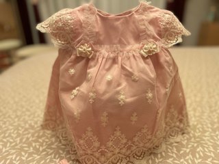Vestido rosa ceremonia 3 meses + braguita y capota