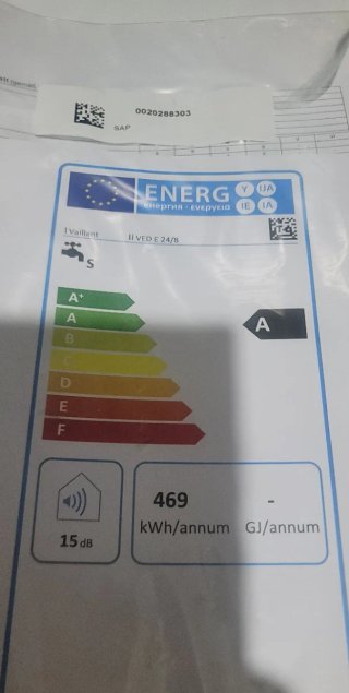 Calentador de agua Vaillant electronicVED 24 kW