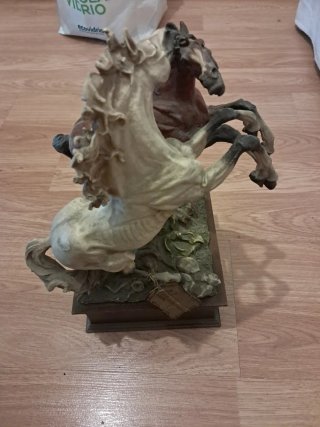 Figura Caballos Antigua Decoración