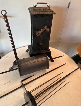 Asador Francés Antiguo Metal Negro