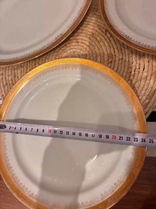 8 Platos y 2 Fuentes Limoges Dorados