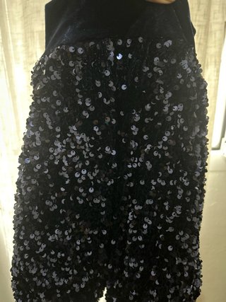 Falda Zara lentejuelas azul niña T.13-14