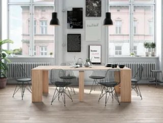 Mesa de comedor extensible madera (51/237x90) cm