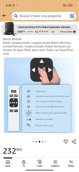 Robot Limpiacristales Eléctrico ROGHA