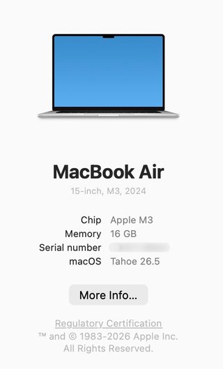 MacBook Air 15 M3 16GB 512GB Argento