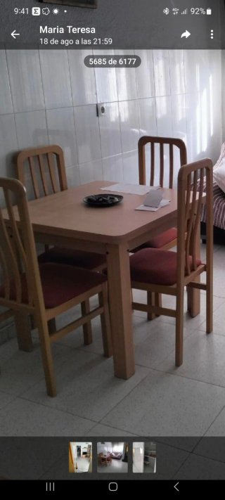Juego 4 Sillas Comedor Madera Tapizadas Rojas