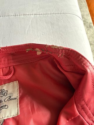 Chaqueta de cuero roja Roberto Baci Talla 48