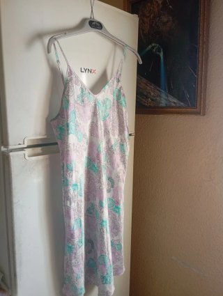 Vestido Lynx floral rosa y turquesa