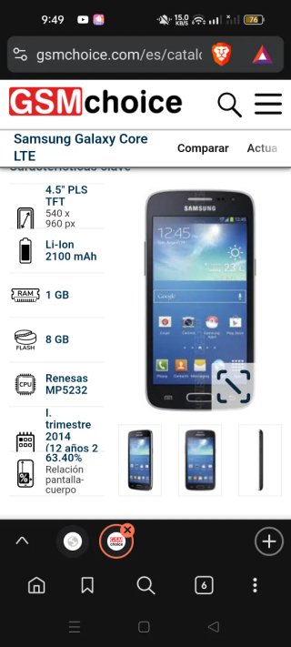 Samsung Galaxy Core LTE 8GB básico colección