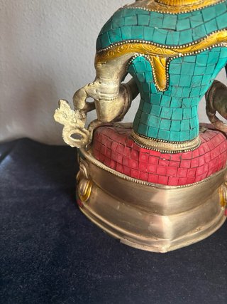 Estatua Buda Vajradara Metal Piedra Multicolor
