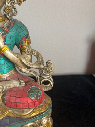 Estatua Buda Vajradara Metal Piedra Multicolor