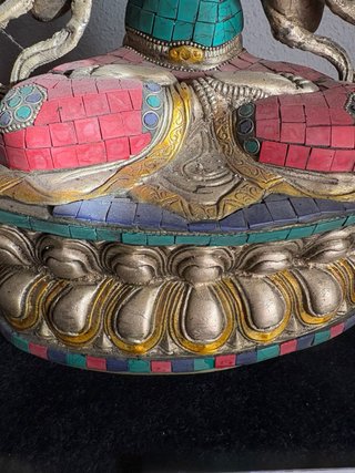 Estatua Buda Vajradara Metal Piedra Multicolor