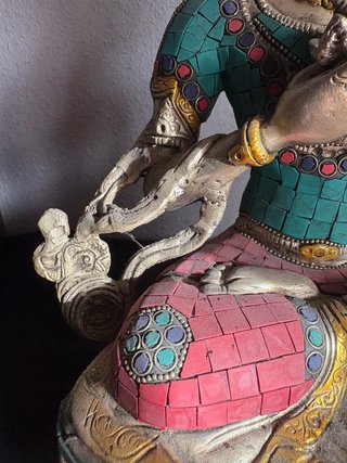 Estatua Buda Vajradara Metal Piedra Multicolor