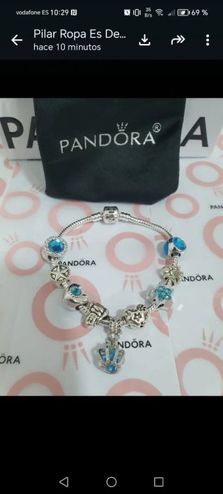 Pulsera Pandora con charms y piedras azules