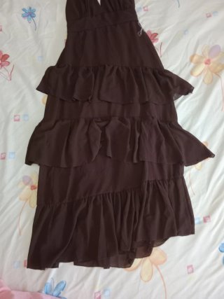 Vestido marrón con volantes talla S