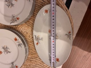 9 Platos Postre y 1 Fuente Limoges Porcelana