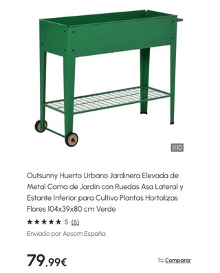 Macetero Jardinera elevada Outsunny metálica gris